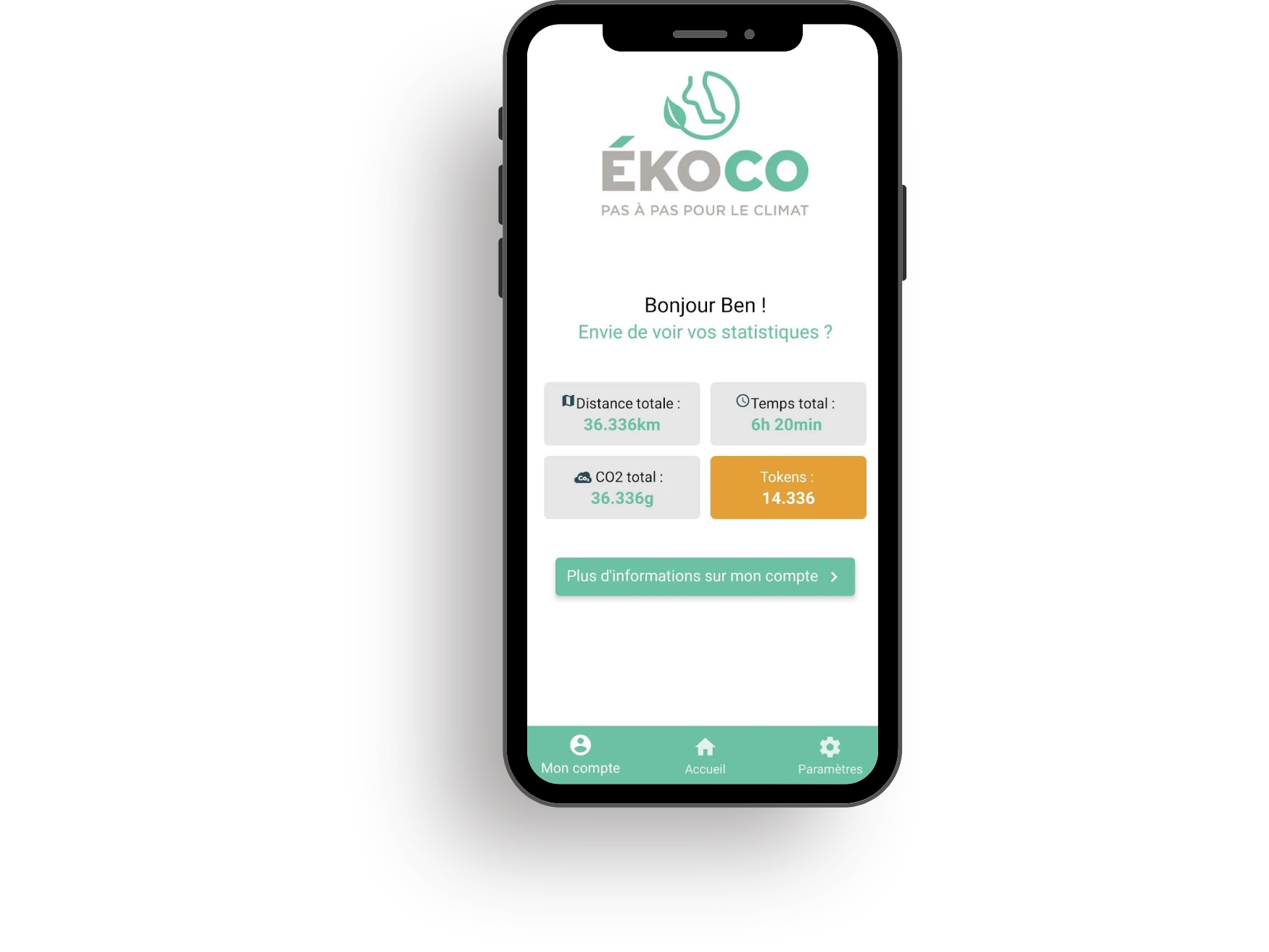 Écran application Ekoco